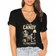 Keep The Candy I'Ll Take Books Halloween Women's Jersey Short Sleeve Deep V-Neck Tshirt
