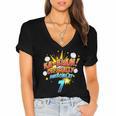 Kids Ka-Blam 7 Year Old Boys 7th Birthday Comic Book Super Hero Women's Jersey Short Sleeve Deep V-Neck Tshirt Kids Ka-Blam 7 Year Old Boys 7th Birthday Comic Book Super Hero Women's Jersey Short Sleeve Deep V-Neck Tshirt