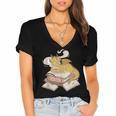 Be Kind Stay Weird Read Books Cute Dragon Women's Jersey Short Sleeve Deep V-Neck Tshirt Be Kind Stay Weird Read Books Cute Dragon Women's Jersey Short Sleeve Deep V-Neck Tshirt