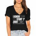 I Know How The Story Ends Book Of Revelation Jesus Is King Women's Jersey Short Sleeve Deep V-Neck Tshirt