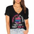 Knowledge Is Power Book Club Librarian Read Banned Books Women's Jersey Short Sleeve Deep V-Neck Tshirt