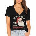 He Knows What You'Ve Been Reading Book Lover Women Santa Women's Jersey Short Sleeve Deep V-Neck Tshirt He Knows What You'Ve Been Reading Book Lover Women Santa Women's Jersey Short Sleeve Deep V-Neck Tshirt