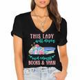 THIS LADY Will Never Own Enough BOOKS & YARN Women's Jersey Short Sleeve Deep V-Neck Tshirt THIS LADY Will Never Own Enough BOOKS & YARN Women's Jersey Short Sleeve Deep V-Neck Tshirt