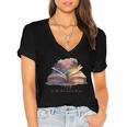 Let The Adventures Begin Book Lovers Magical Whimsical Art Women's Jersey Short Sleeve Deep V-Neck Tshirt Let The Adventures Begin Book Lovers Magical Whimsical Art Women's Jersey Short Sleeve Deep V-Neck Tshirt