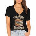 Librarians Do It By The Book Librarian Women's Jersey Short Sleeve Deep V-Neck Tshirt Librarians Do It By The Book Librarian Women's Jersey Short Sleeve Deep V-Neck Tshirt