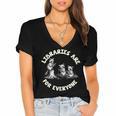 Libraries Are For Everyone Read Banned Book Librarian Reader Women's Jersey Short Sleeve Deep V-Neck Tshirt Libraries Are For Everyone Read Banned Book Librarian Reader Women's Jersey Short Sleeve Deep V-Neck Tshirt
