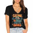 Lifting To Hold More Books Weightlifting Workout Bookish Women's Jersey Short Sleeve Deep V-Neck Tshirt