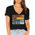 Literacy And Justice For All Stop Book Banning Banned Books Women's Jersey Short Sleeve Deep V-Neck Tshirt Literacy And Justice For All Stop Book Banning Banned Books Women's Jersey Short Sleeve Deep V-Neck Tshirt