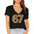 Literary 67 Bookshelf Six Seven Reading Meme Women's Jersey Short Sleeve Deep V-Neck Tshirt