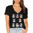 Literary Winter Reading Snowmen Cozy Book Lover Pattern Women's Jersey Short Sleeve Deep V-Neck Tshirt Literary Winter Reading Snowmen Cozy Book Lover Pattern Women's Jersey Short Sleeve Deep V-Neck Tshirt