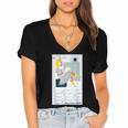 Little Miss Muffet Reading a Picture Book Women's Jersey Short Sleeve Deep V-Neck Tshirt