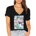 My Little Pony Classic Vintage Rainbow Castle Comic Book Women's Jersey Short Sleeve Deep V-Neck Tshirt