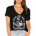 I Look Better Bent Over a Book Proud Smut Reader Skeleton Women's Jersey Short Sleeve Deep V-Neck Tshirt