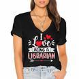 I Love Being A Librarian Library Book Valentine's Day Women's Jersey Short Sleeve Deep V-Neck Tshirt I Love Being A Librarian Library Book Valentine's Day Women's Jersey Short Sleeve Deep V-Neck Tshirt
