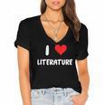 I Love Literature Heart Books Writing Reading Read Write Women's Jersey Short Sleeve Deep V-Neck Tshirt I Love Literature Heart Books Writing Reading Read Write Women's Jersey Short Sleeve Deep V-Neck Tshirt
