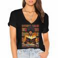 Man Reading Book Black History Month Book Lover Afro Women's Jersey Short Sleeve Deep V-Neck Tshirt Man Reading Book Black History Month Book Lover Afro Women's Jersey Short Sleeve Deep V-Neck Tshirt