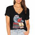 Manatee Reading Books Matching Bookworm Readers Librarian Women's Jersey Short Sleeve Deep V-Neck Tshirt Manatee Reading Books Matching Bookworm Readers Librarian Women's Jersey Short Sleeve Deep V-Neck Tshirt