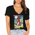 Marvel Comics Deadpool Vintage Book Art Women's Jersey Short Sleeve Deep V-Neck Tshirt