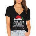 Matching Christmas PJS Most Likely To Read A Book Women's Jersey Short Sleeve Deep V-Neck Tshirt Matching Christmas PJS Most Likely To Read A Book Women's Jersey Short Sleeve Deep V-Neck Tshirt