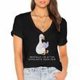 Mentally At The Scholastic Book Fair Retro Vintage Trendy Women's Jersey Short Sleeve Deep V-Neck Tshirt