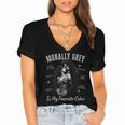 Morally Grey Is My Favorite Color Villain Smutt Book Lover Women's Jersey Short Sleeve Deep V-Neck Tshirt