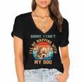 Napping Chihuahua Dog Breed Sleeping Pet Pup Introvert Women's Jersey Short Sleeve Deep V-Neck Tshirt