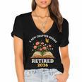 A New Chapter Begins Retired 2026 Floral Book Butterfly Tee Women's Jersey Short Sleeve Deep V-Neck Tshirt