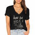 Night Owl Book Club Bookish Book Lover Tee Women's Jersey Short Sleeve Deep V-Neck Tshirt