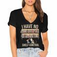 I Have No Shelf Control Book Lover Bookworms Women's Jersey Short Sleeve Deep V-Neck Tshirt