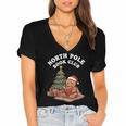 North Pole Book Club Gingerbread Christmas Reading Women's Jersey Short Sleeve Deep V-Neck Tshirt