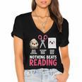 Nothing Beats Reading Rock Paper Scissors Book Lover Library Women's Jersey Short Sleeve Deep V-Neck Tshirt Nothing Beats Reading Rock Paper Scissors Book Lover Library Women's Jersey Short Sleeve Deep V-Neck Tshirt