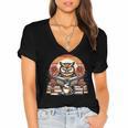 Owl Reading Books Book Library Bookworm Women's Jersey Short Sleeve Deep V-Neck Tshirt