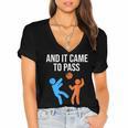 And It Came To Pass Book Of Mormon LDS Missionary Women's Jersey Short Sleeve Deep V-Neck Tshirt