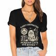 Persian Cat Persian Cats Persian Cats And Books For Men Women Kids Women's Jersey Short Sleeve Deep V-Neck Tshirt Persian Cat Persian Cats Persian Cats And Books For Men Women Kids Women's Jersey Short Sleeve Deep V-Neck Tshirt