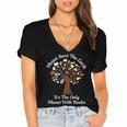 Please Save The Earth It's The Only Planet With Books Women's Jersey Short Sleeve Deep V-Neck Tshirt