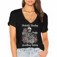 Probably Reading Something Unholy Book Lovers Women's Jersey Short Sleeve Deep V-Neck Tshirt Probably Reading Something Unholy Book Lovers Women's Jersey Short Sleeve Deep V-Neck Tshirt