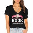 Published Author Ask Me About My Book Women's Jersey Short Sleeve Deep V-Neck Tshirt