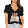 Queen Of The Classroom Appreciation Royal Crown Book Women's Jersey Short Sleeve Deep V-Neck Tshirt Queen Of The Classroom Appreciation Royal Crown Book Women's Jersey Short Sleeve Deep V-Neck Tshirt