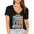 Raccoon Smutty Book Lover Spicy Romance Novels Women's Women's Jersey Short Sleeve Deep V-Neck Tshirt Raccoon Smutty Book Lover Spicy Romance Novels Women's Women's Jersey Short Sleeve Deep V-Neck Tshirt