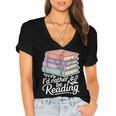 Rather Be Reading Book Lover Stack Women's Jersey Short Sleeve Deep V-Neck Tshirt Rather Be Reading Book Lover Stack Women's Jersey Short Sleeve Deep V-Neck Tshirt