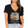 There Is No Such Thing As Too Many Books Reading Women's Jersey Short Sleeve Deep V-Neck Tshirt
