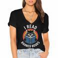 I Read Banned Books For Men Women Cat Banned Books Women's Jersey Short Sleeve Deep V-Neck Tshirt I Read Banned Books For Men Women Cat Banned Books Women's Jersey Short Sleeve Deep V-Neck Tshirt