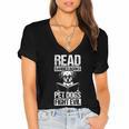 Read Banned Books PET DOGS FIGHT EVIL Read Banned Books Dog Women's Jersey Short Sleeve Deep V-Neck Tshirt