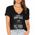 Read Banned Books PET DOGS FIGHT EVIL Read Books Reader Women's Jersey Short Sleeve Deep V-Neck Tshirt Read Banned Books PET DOGS FIGHT EVIL Read Books Reader Women's Jersey Short Sleeve Deep V-Neck Tshirt