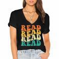 Read Read Read Read Book Lover Reading Bookworm Reader Women's Jersey Short Sleeve Deep V-Neck Tshirt