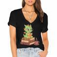 Read Books Be Kind Stay Weird Reading Bookworm Reader Women's Jersey Short Sleeve Deep V-Neck Tshirt