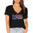 Read Books Lift Weights Fight Fascists Tie Dye Men Women Women's Jersey Short Sleeve Deep V-Neck Tshirt Read Books Lift Weights Fight Fascists Tie Dye Men Women Women's Jersey Short Sleeve Deep V-Neck Tshirt