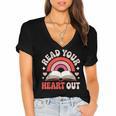 Read Your Heart Out Book Lovers Emotional Fall Vibes Women's Jersey Short Sleeve Deep V-Neck Tshirt Read Your Heart Out Book Lovers Emotional Fall Vibes Women's Jersey Short Sleeve Deep V-Neck Tshirt
