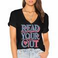 Read Your Heart Out Cute Teacher Reading Book Love Bookworm Women's Jersey Short Sleeve Deep V-Neck Tshirt Read Your Heart Out Cute Teacher Reading Book Love Bookworm Women's Jersey Short Sleeve Deep V-Neck Tshirt