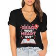 Read Your Heart Out Valentines Day Reading Book Kids Teacher Women's Jersey Short Sleeve Deep V-Neck Tshirt Read Your Heart Out Valentines Day Reading Book Kids Teacher Women's Jersey Short Sleeve Deep V-Neck Tshirt